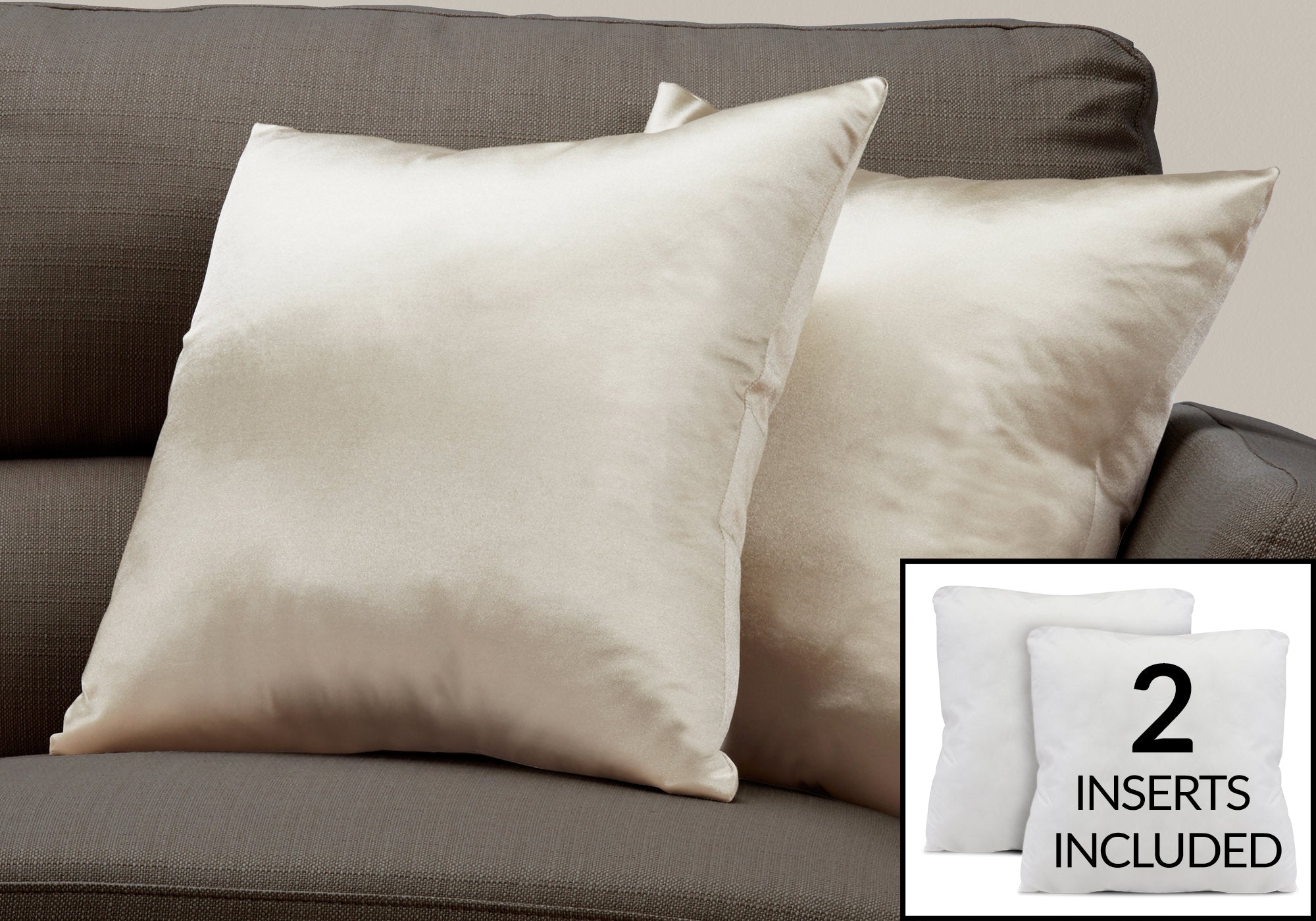 COUSSIN - 18"X 18" / SATIN DORÉ / 2PCS