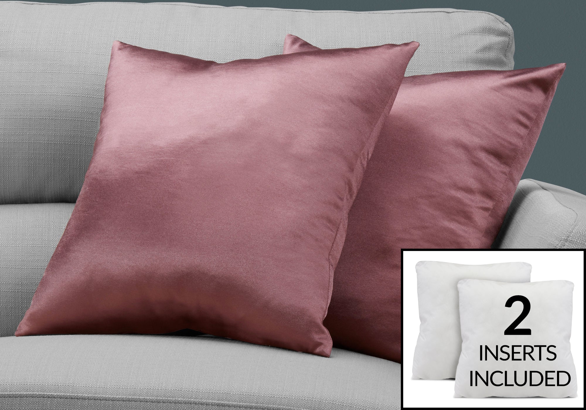 COUSSIN - 18"X 18" / ROSE SATINÉ / 2PCS