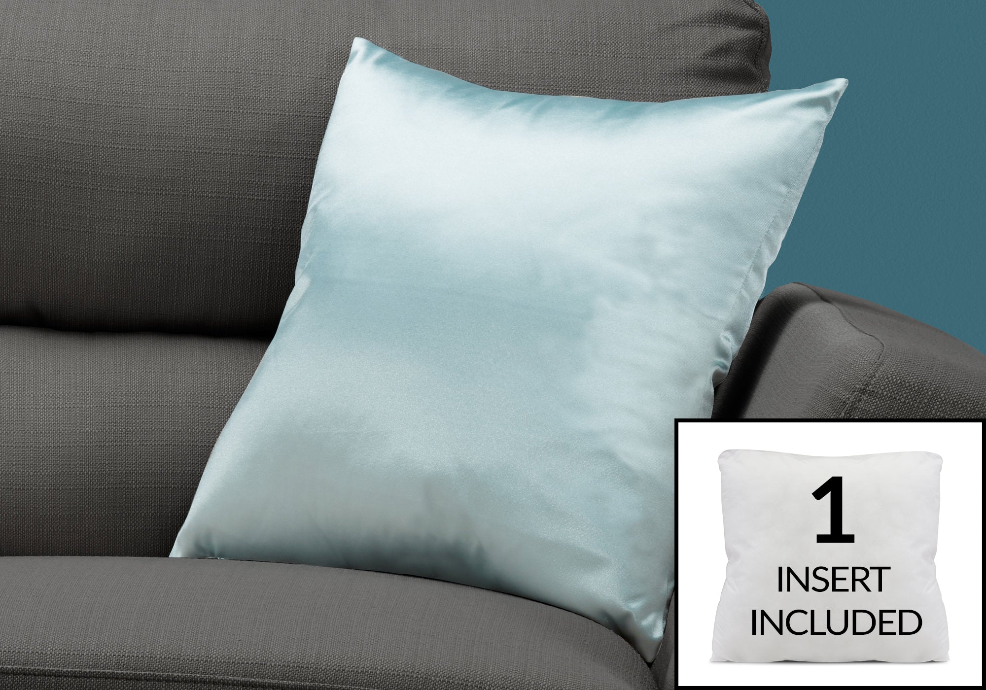 COUSSIN - 18"X 18" / SATIN MENTHE / 1PC