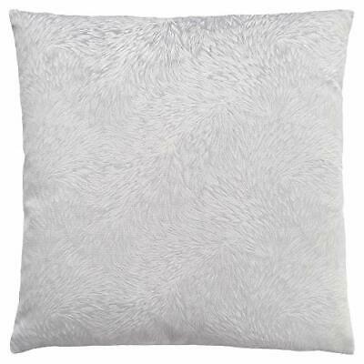 COUSSIN - 18"X 18" / VELOURS PLUME GRIS PALE / 1PC