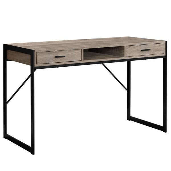BUREAU D'ORDINATEUR - 48"L / TAUPE FONCE / METAL NOIR