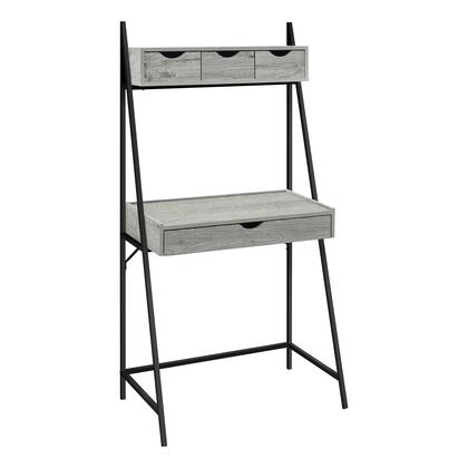 BUREAU D'ORDINATEUR - 32"L / GRIS / METAL NOIR