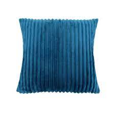 COUSSIN - 18"X 18" / STYLE CÔTELÉ ULTRA DOUX BLEU / 1PC