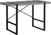 BUREAU D'ORDINATEUR - 48"L / ASPECT BÉTON GRIS / MÉTAL NOIR