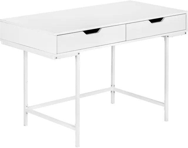BUREAU D'ORDINATEUR - 48"L / BLANC / MÉTAL BLANC