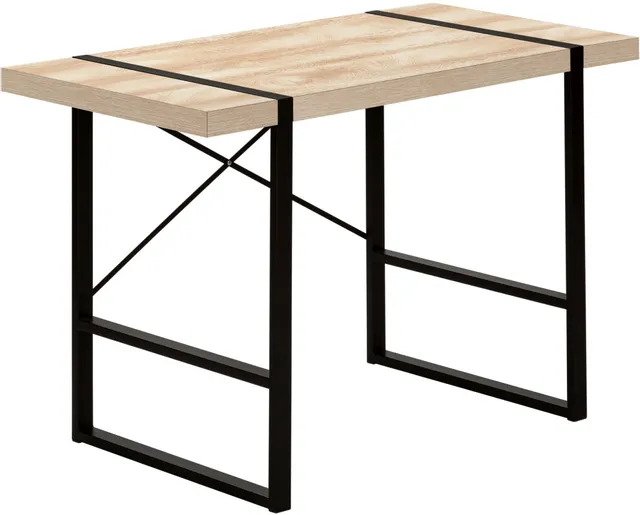 BUREAU D'ORDINATEUR - 48"L / NATUREL / METAL NOIR