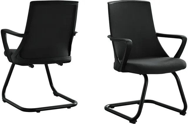 CHAISE DE BUREAU - 2PCS / INVITÉ MESH NOIR MI-DOSSIER
