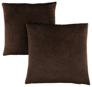 COUSSIN - 18"X 18" / VELOURS MOSAIQUE BRUN FONCE / 2PCS
