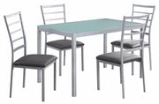 ENSEMBLE A DÎNER - ENSEMBLE 5PCS / ARGENT / VERRE TREMPÉ GIVRÉ