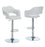TABOURET DE BAR - ÉLÉVATEUR HYDRAULIQUE EN MÉTAL BLANC / CHROMÉ