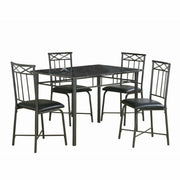 ENSEMBLE A DÎNER - ENSEMBLE 5PCS / MARBRE GRIS / METAL ANTHRACITE