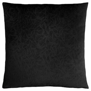 COUSSIN - 18"X 18" / VELOURS FLEURI NOIR / 1PC