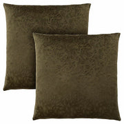 COUSSIN - 18"X 18" / VELOURS FLEURI VERT FONCE / 2PCS