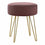 POUF - TISSU PRUNE / PIEDS MÉTAL DORÉ