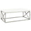 TABLE BASSE - BLANC BRILLANT AVEC MÉTAL CHROMÉ