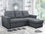 Sofa sectionnel en tissu gris avec lit de rangement