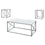 SET DE TABLE - 3PCS / BLANC / METAL ARGENT