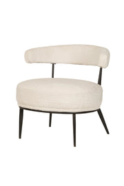 Fauteuil Ariana en Tissu Texturé Crème - Design Moderne
