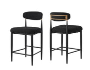 Set de 2 Tabourets de Comptoir Kodi - Noir Intégral