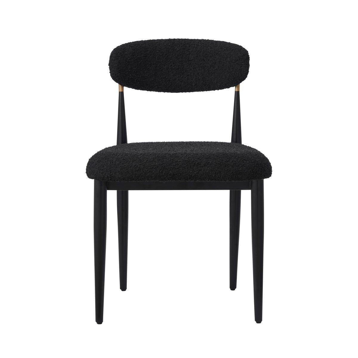 Chaises de repas Kodi en tissu noir | Cadre en métal (Set de 2)