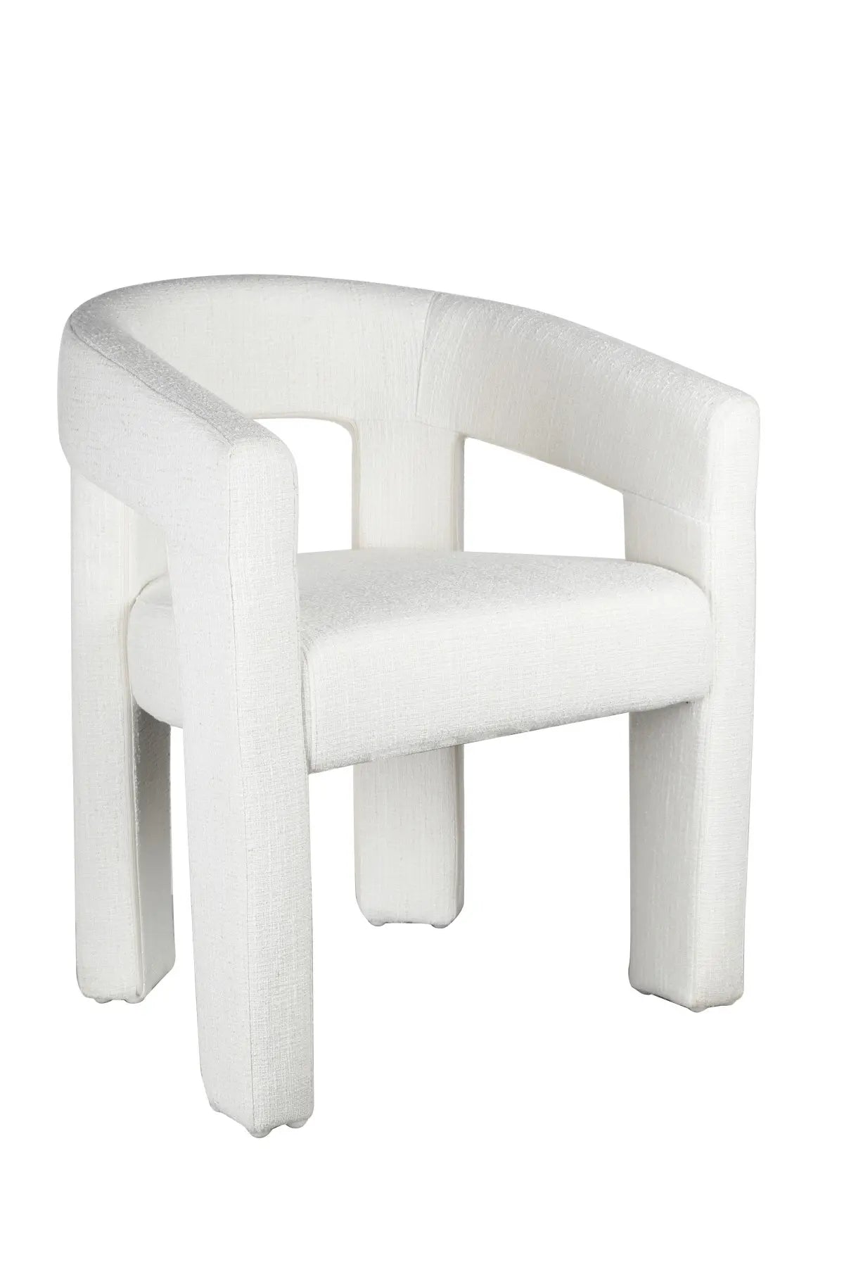 Chaise d'appoint Bella en tissu blanc | Design sculptural et moderne