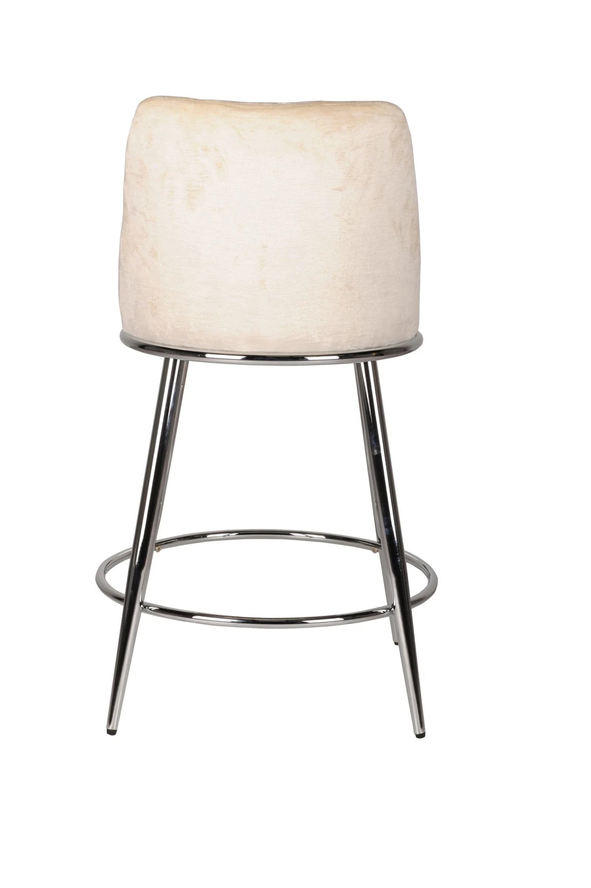 Ensemble de 2 Tabourets de Comptoir Nova - Beige et Chrome
