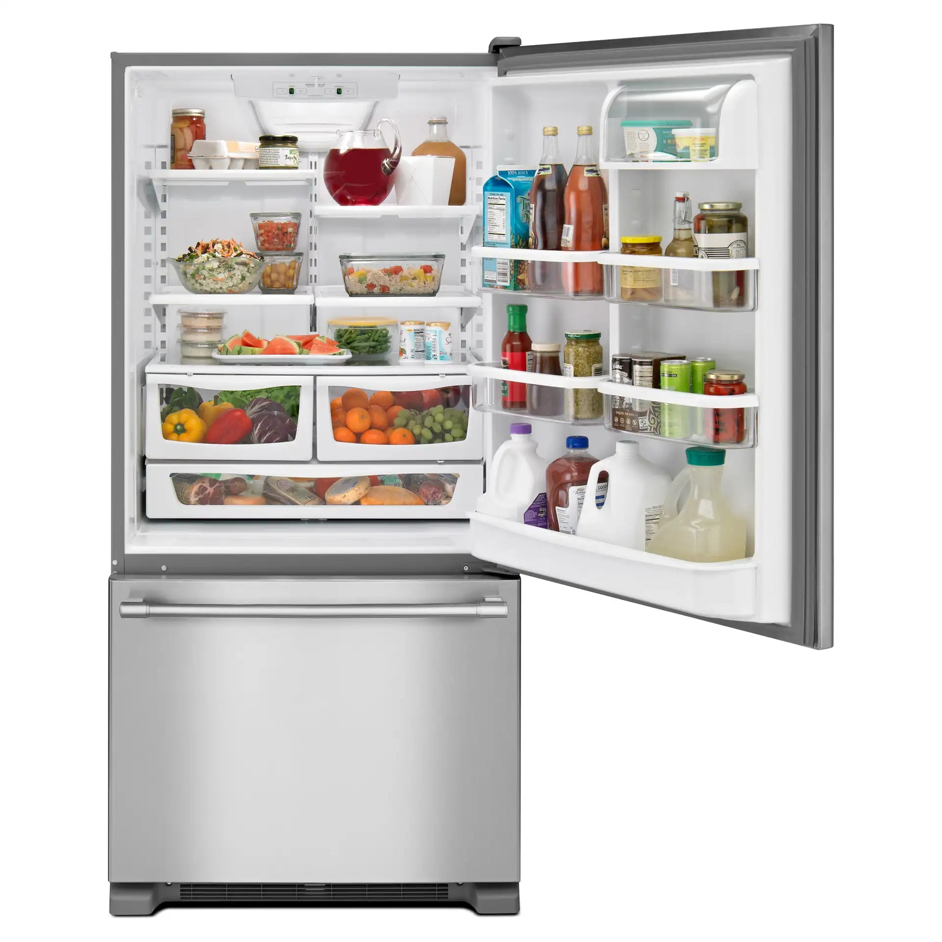 Réfrigérateur Maytag 18,7 pi³ Congélateur Bas Inox 30 po