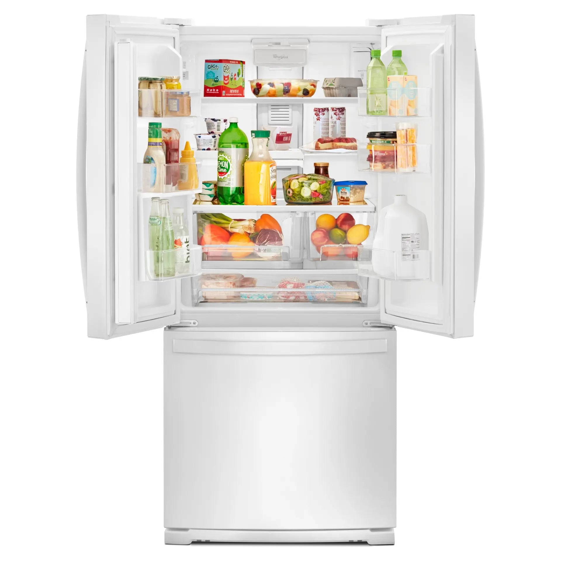 Réfrigérateur Whirlpool 20 pi³ Portes Françaises 30" Blanc