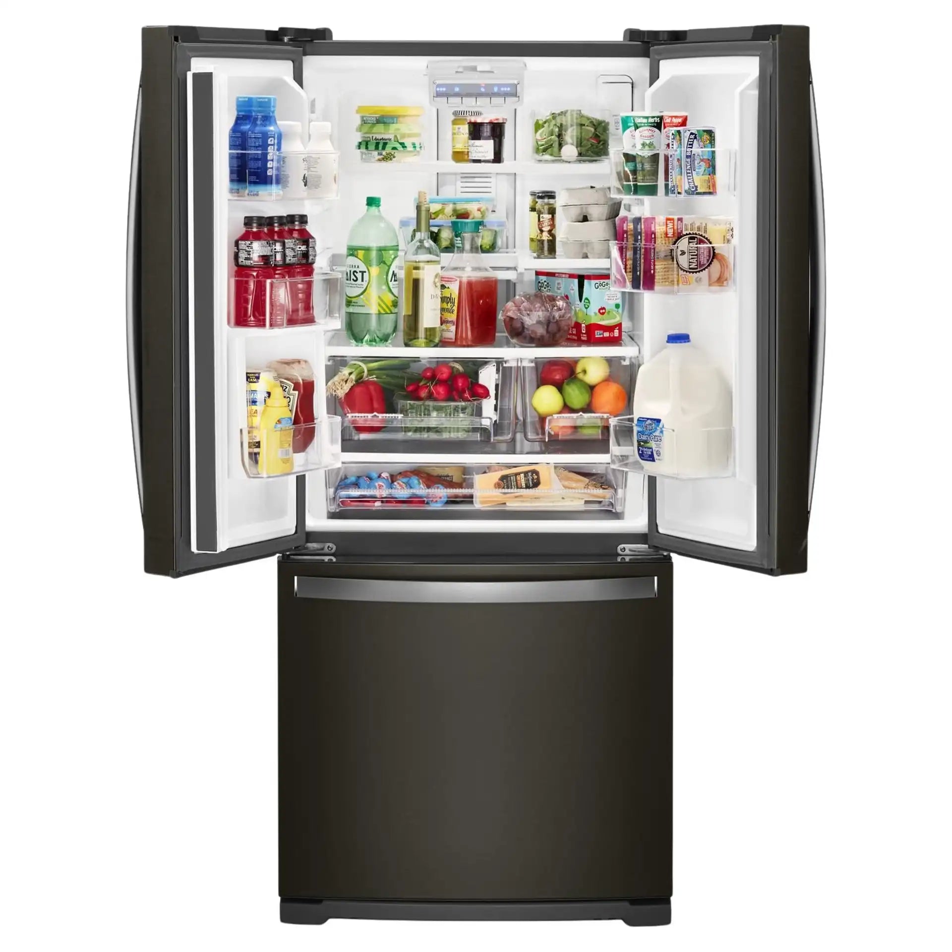 Réfrigérateur Whirlpool 30" 19,7 pi³ Portes Françaises Inox Noir Résistant WRF560SMHV