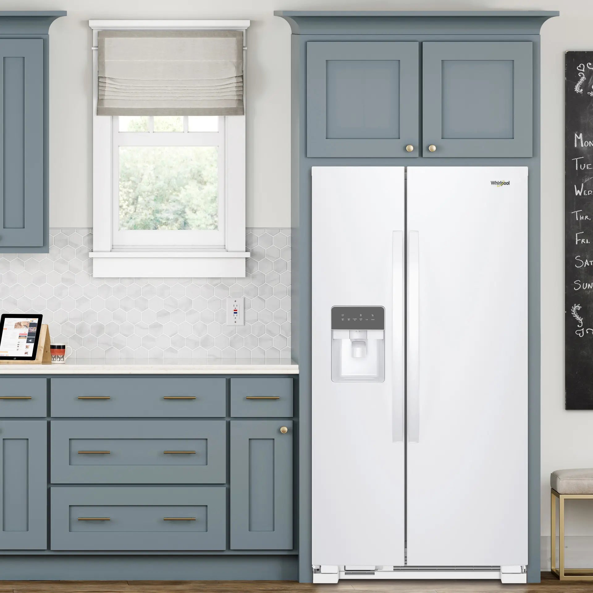 Réfrigérateur Whirlpool 36" 25 pi³ Côte à Côte Blanc Conforme ADA WRS315SNHW