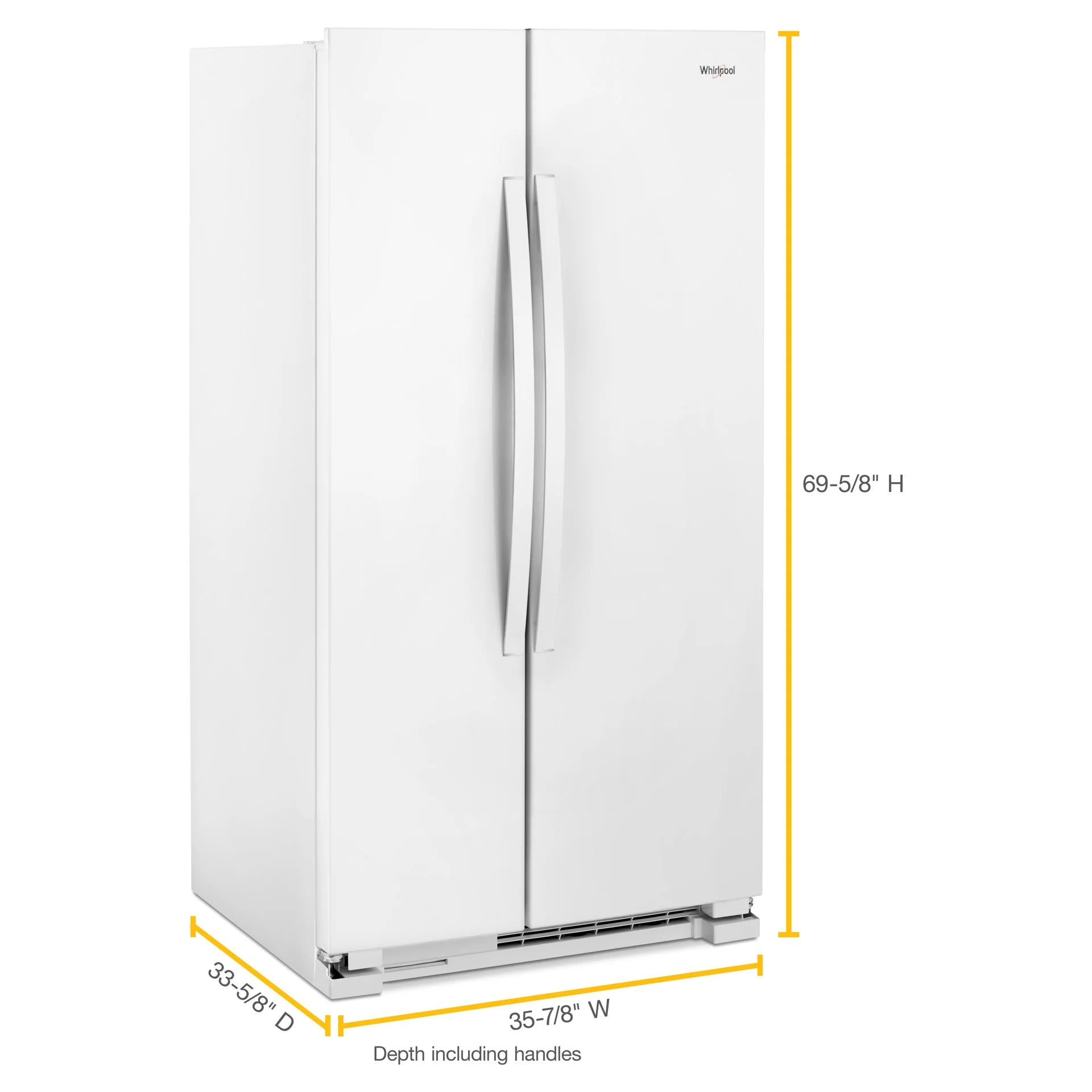 Réfrigérateur Whirlpool 36" 25 pi³ Côte à Côte Blanc Conforme ADA WRS315SNHW