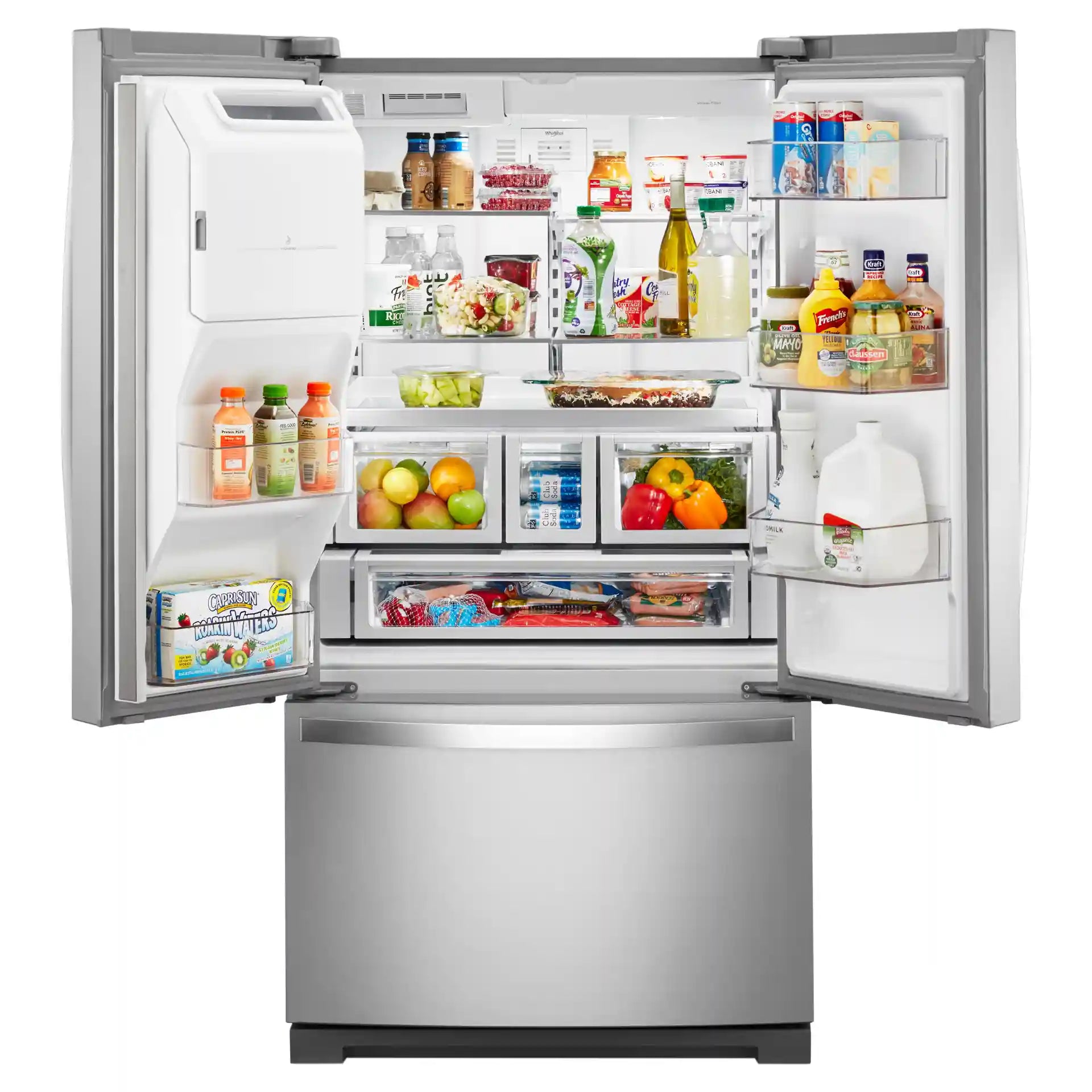Réfrigérateur Whirlpool 36 po, 27 pi³, portes françaises, inox anti-traces WRF757SDHZ