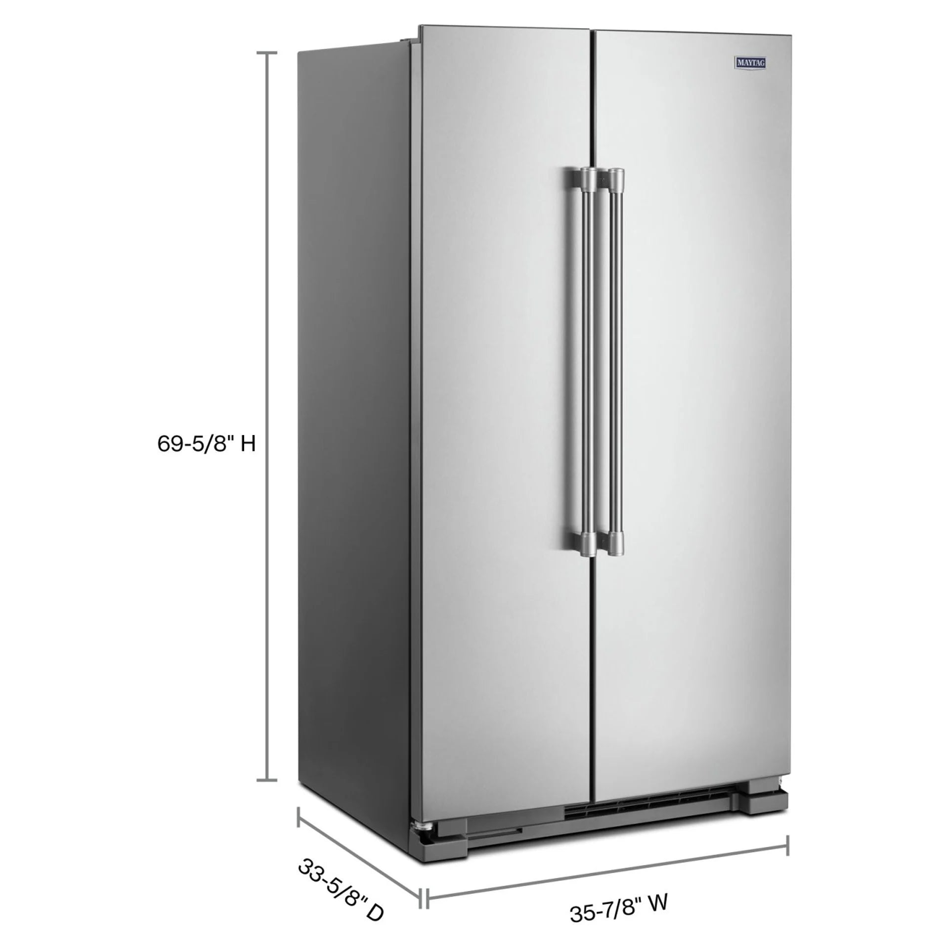 Réfrigérateur Maytag 24,9 pi³ Côte à Côte Inox 36 po