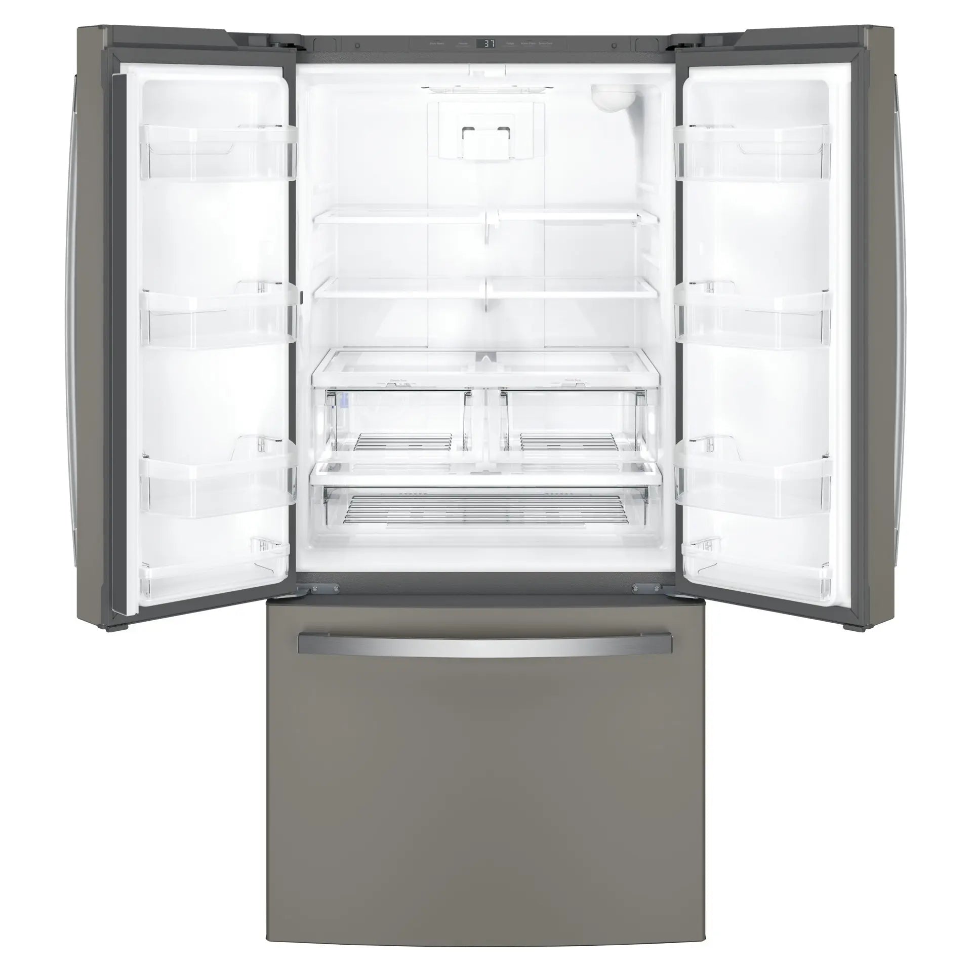 Réfrigérateur GE 33" 18,6 pi³ Portes Françaises Ardoise Profondeur Comptoir GWE19JMLES