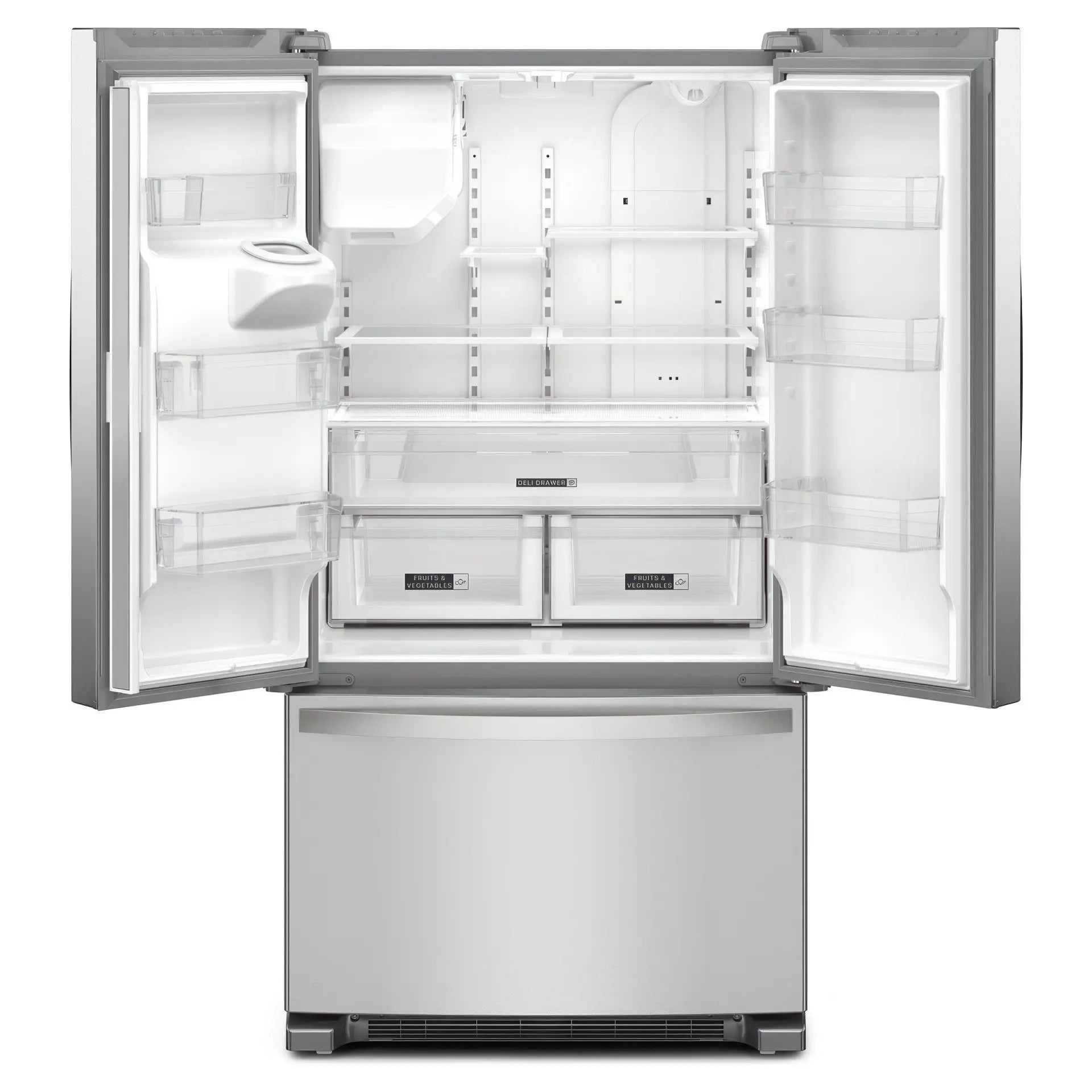 Réfrigérateur Whirlpool 36" 24,7 pi³ Portes Françaises Inox avec Distributeur WRFF3436RZ