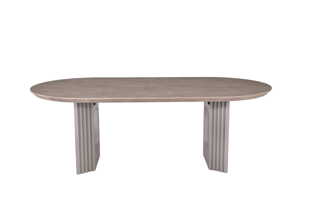 Table ovale Frankie - Finition travertin mat et crème