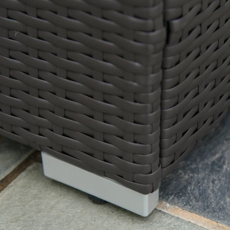 Ensemble de meubles de patio en osier 6 pièces avec coussins épais, ensemble de canapé de conversation sectionnel en rotin PE résistant aux intempéries avec table en verre, beige