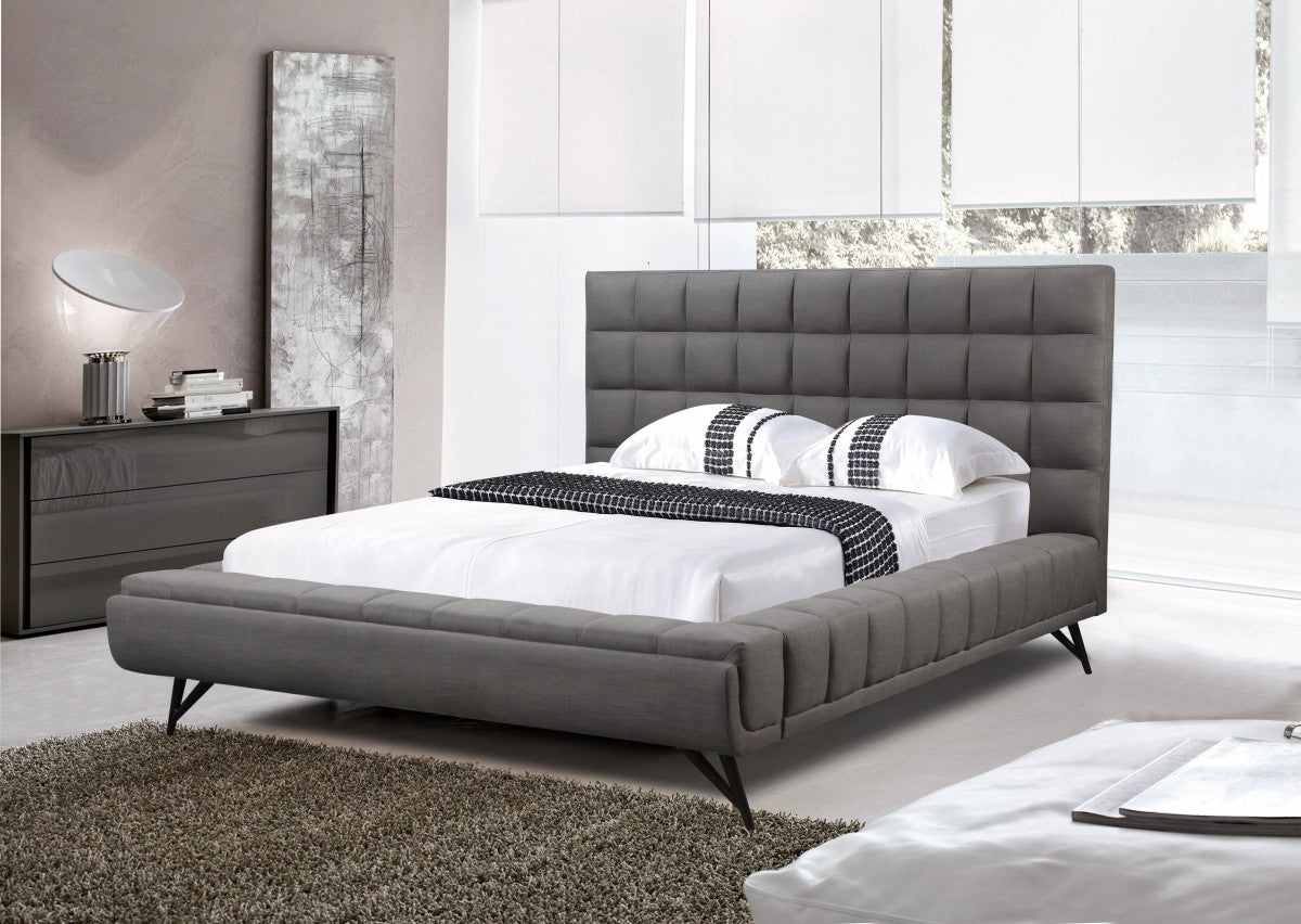 LIT PLATEFORME QUEEN - GRIS ( Meuble Mtl )