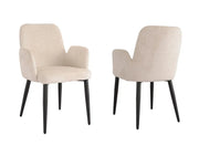 Chaises Allora en tissu beige | Duo contemporain avec pattes noires