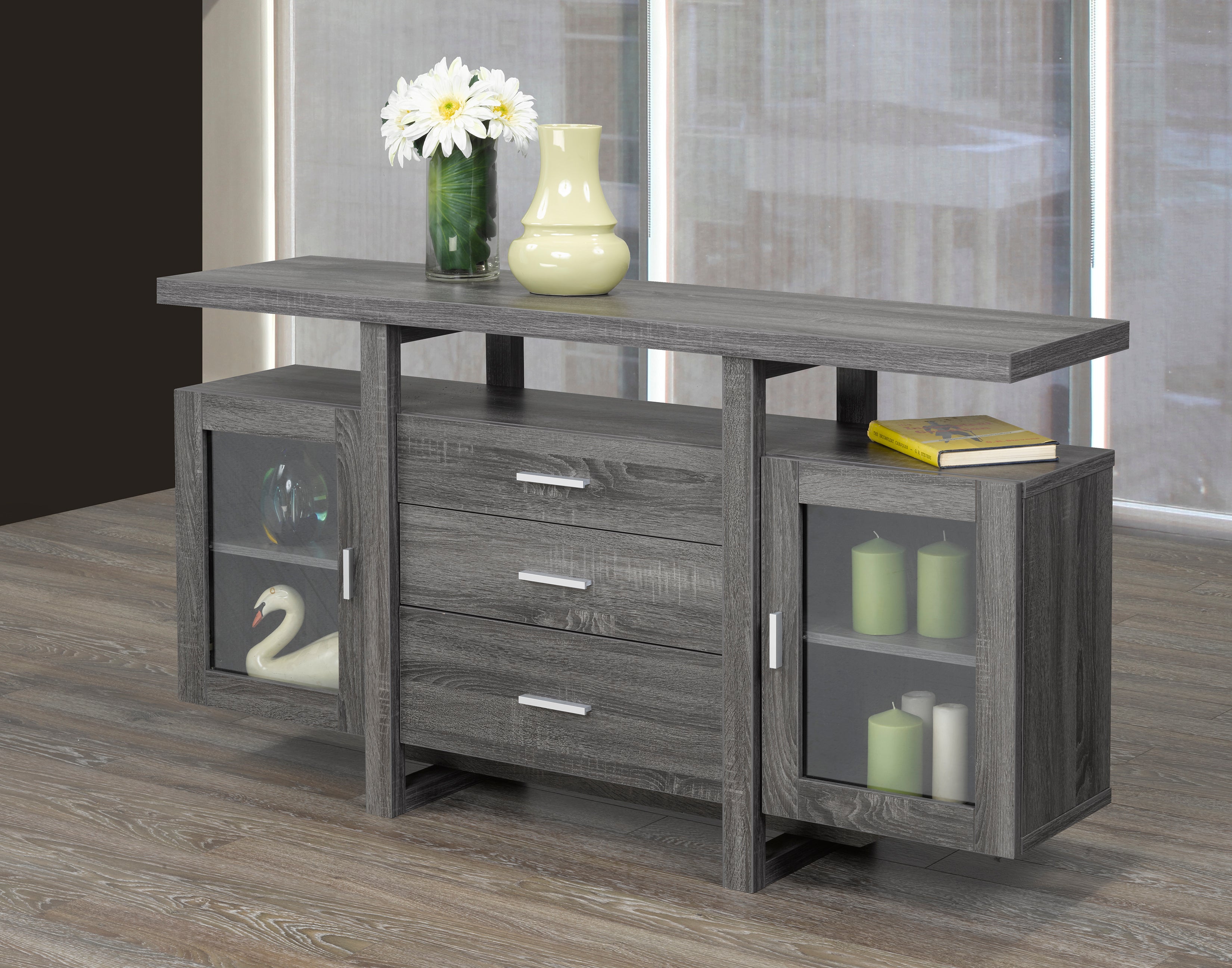 BUFFET/SERVOIR - GRIS ( Meuble Mtl )