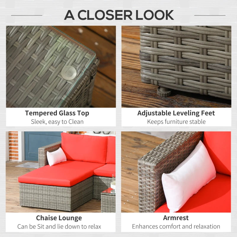 Ensemble de canapés modernes en rotin, ensemble de meubles de Patio en osier avec Table basse, coussins et oreillers, 3 pièces