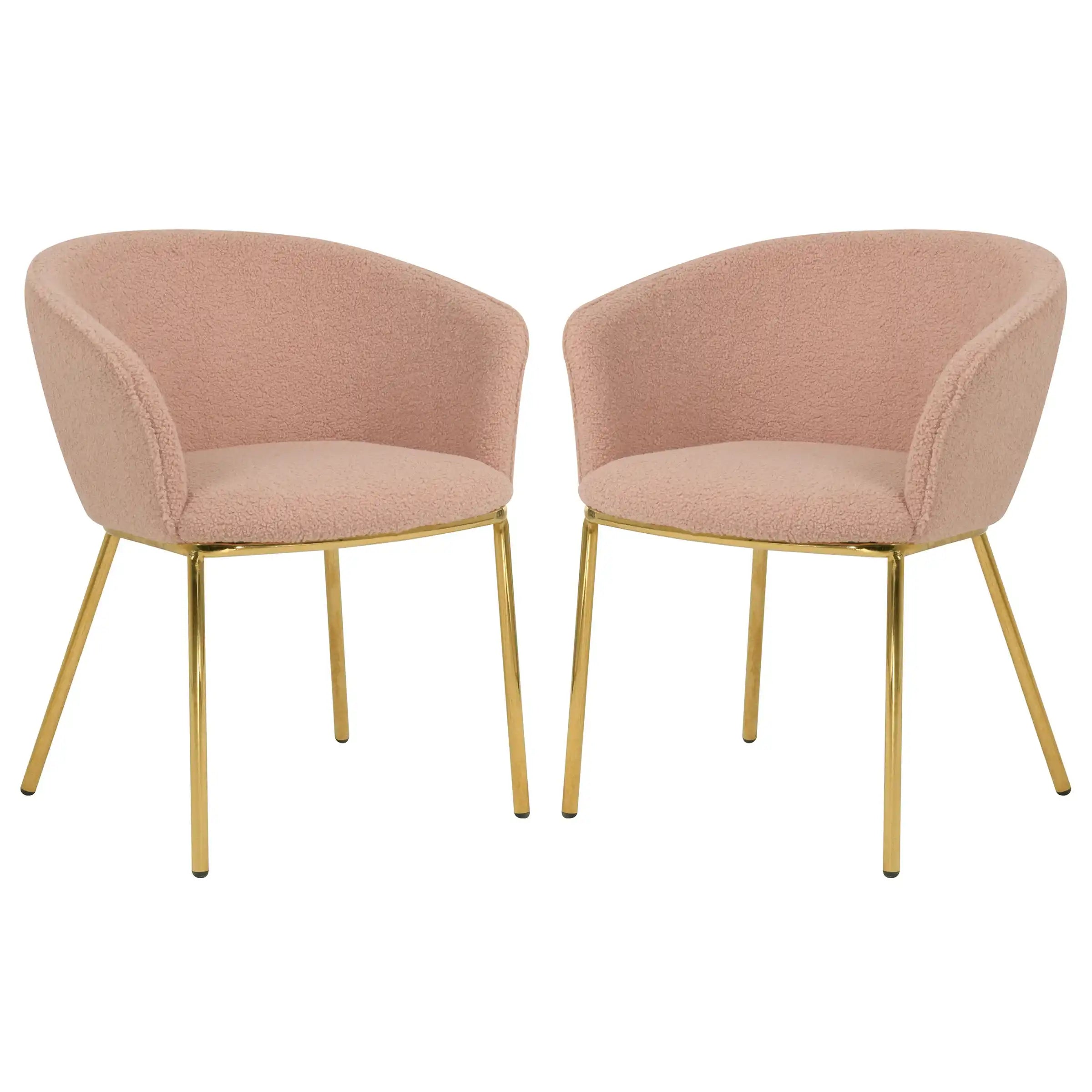 Set de 2 Chaises 1001 : Sherpa Rose et Design Glamour