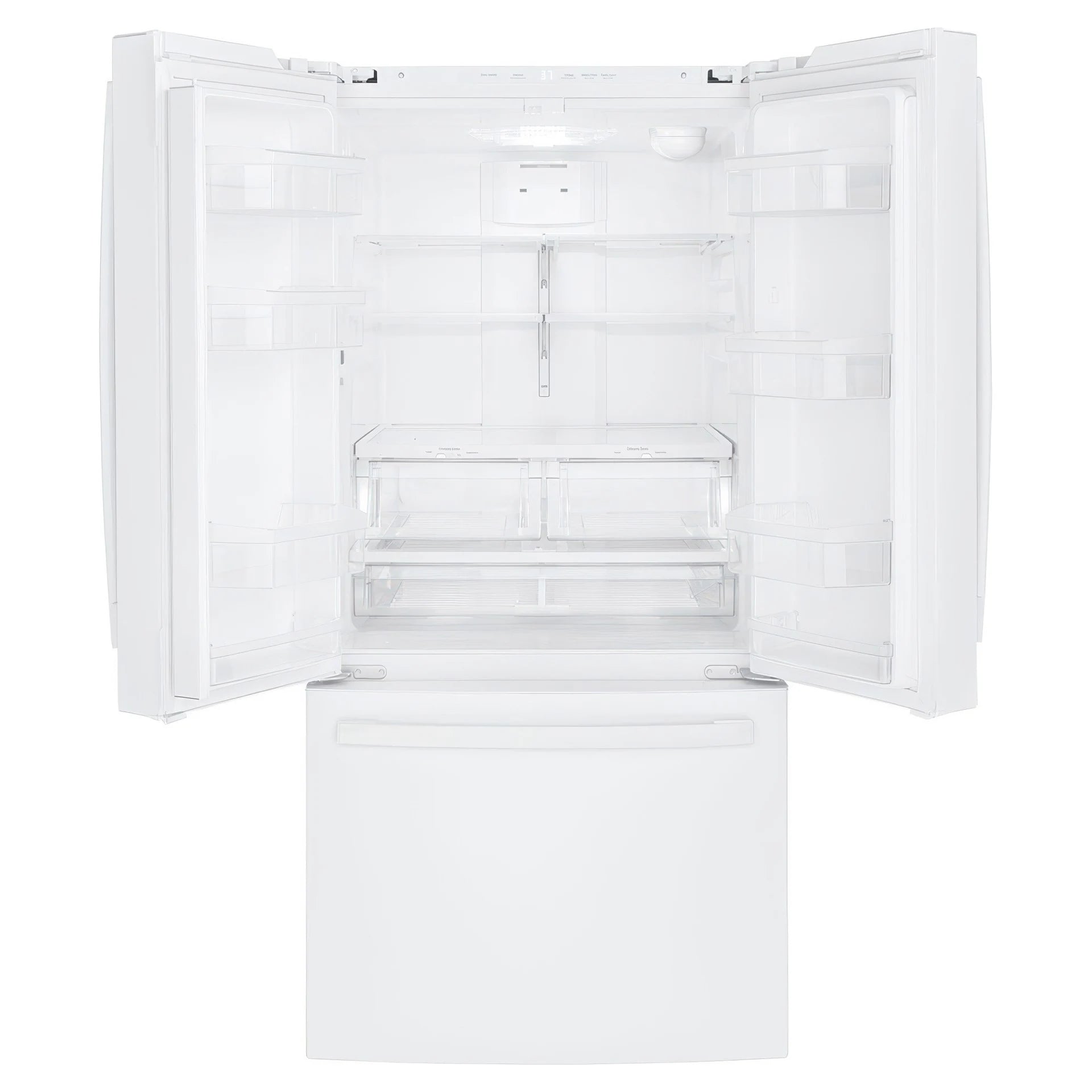 GE 18.6 cu. ft. French Door Refrigerator, White 33"