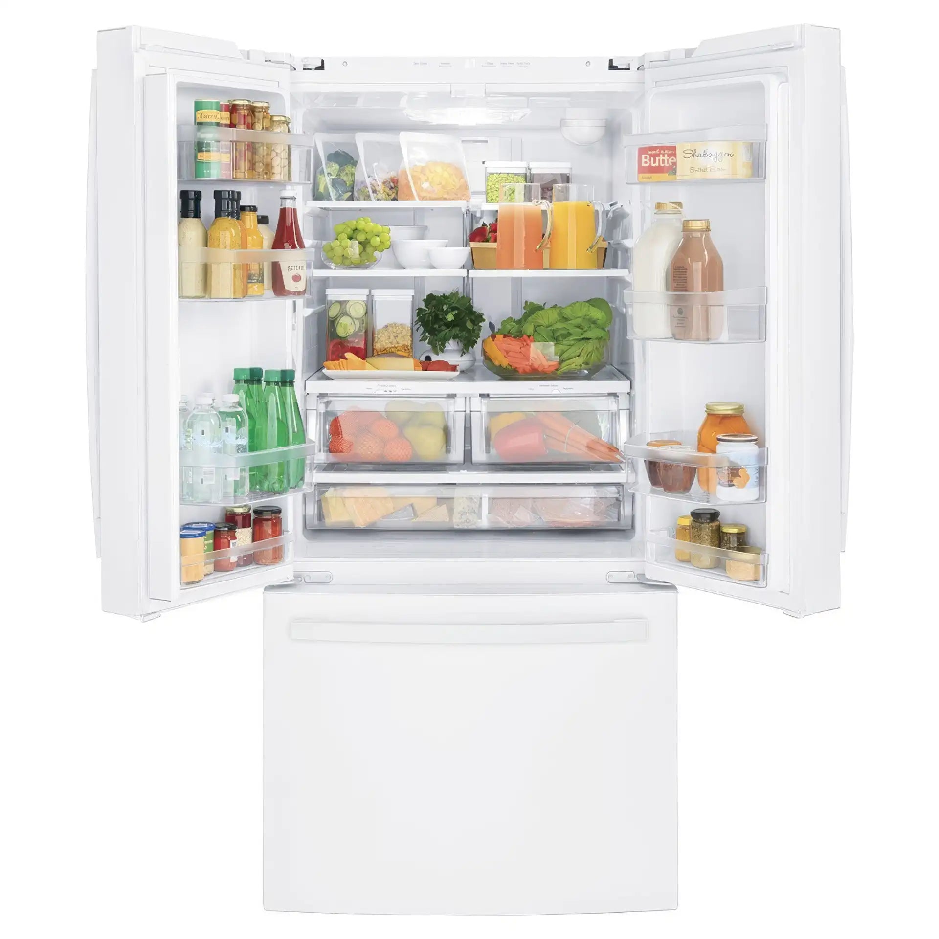 Réfrigérateur GE 18,6 pi³ Portes Françaises Blanc 33"