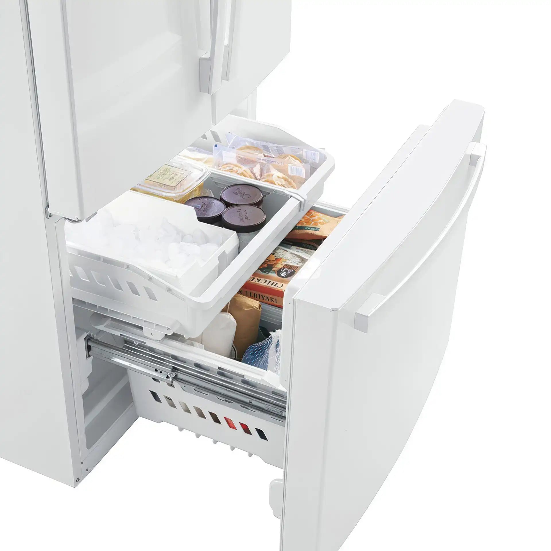 GE 18.6 cu. ft. French Door Refrigerator, White 33"