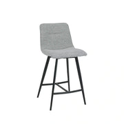 Duo de Tabourets 1006 : Style Bar en Tissu Gris Docia