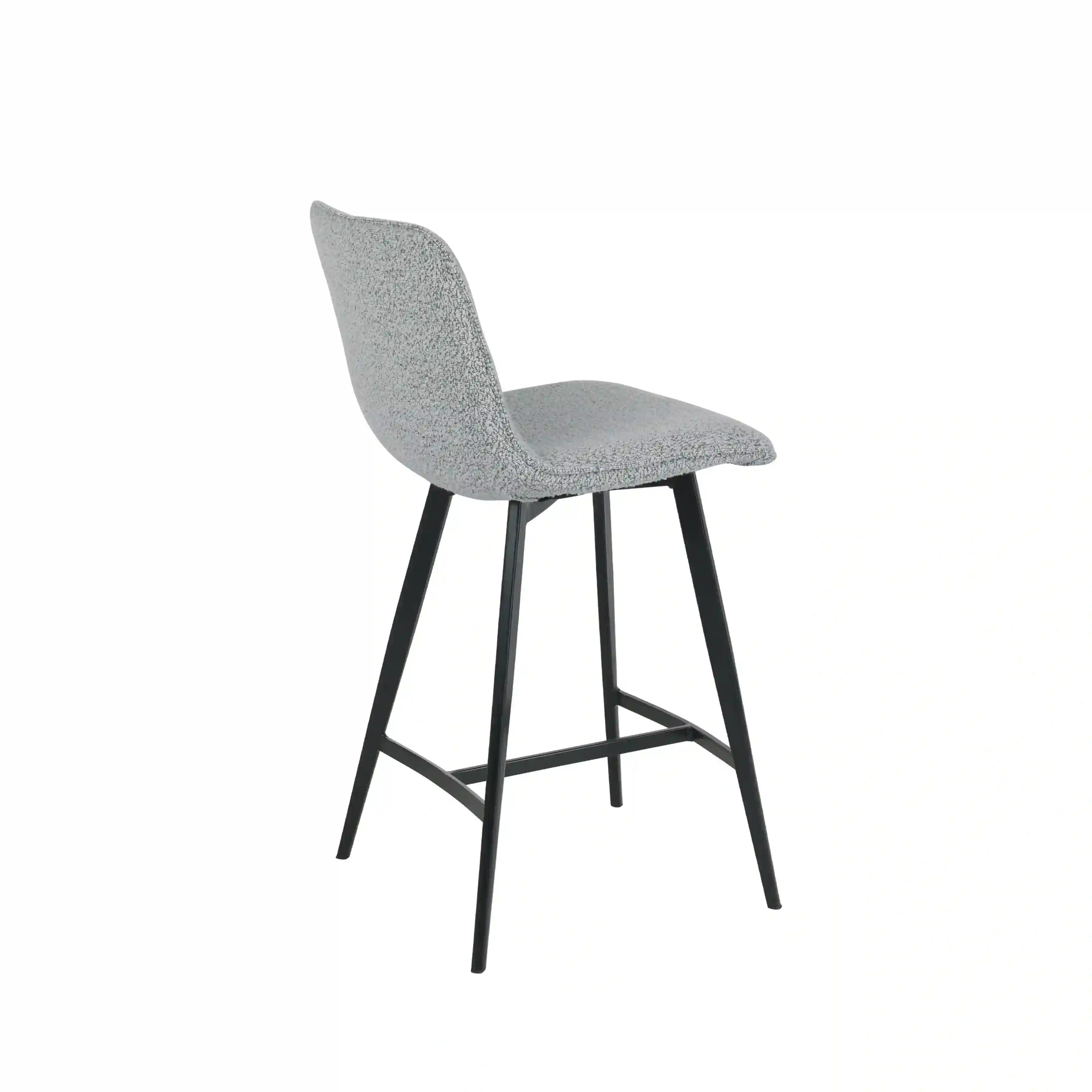 Duo de Tabourets 1006 : Style Bar en Tissu Gris Docia