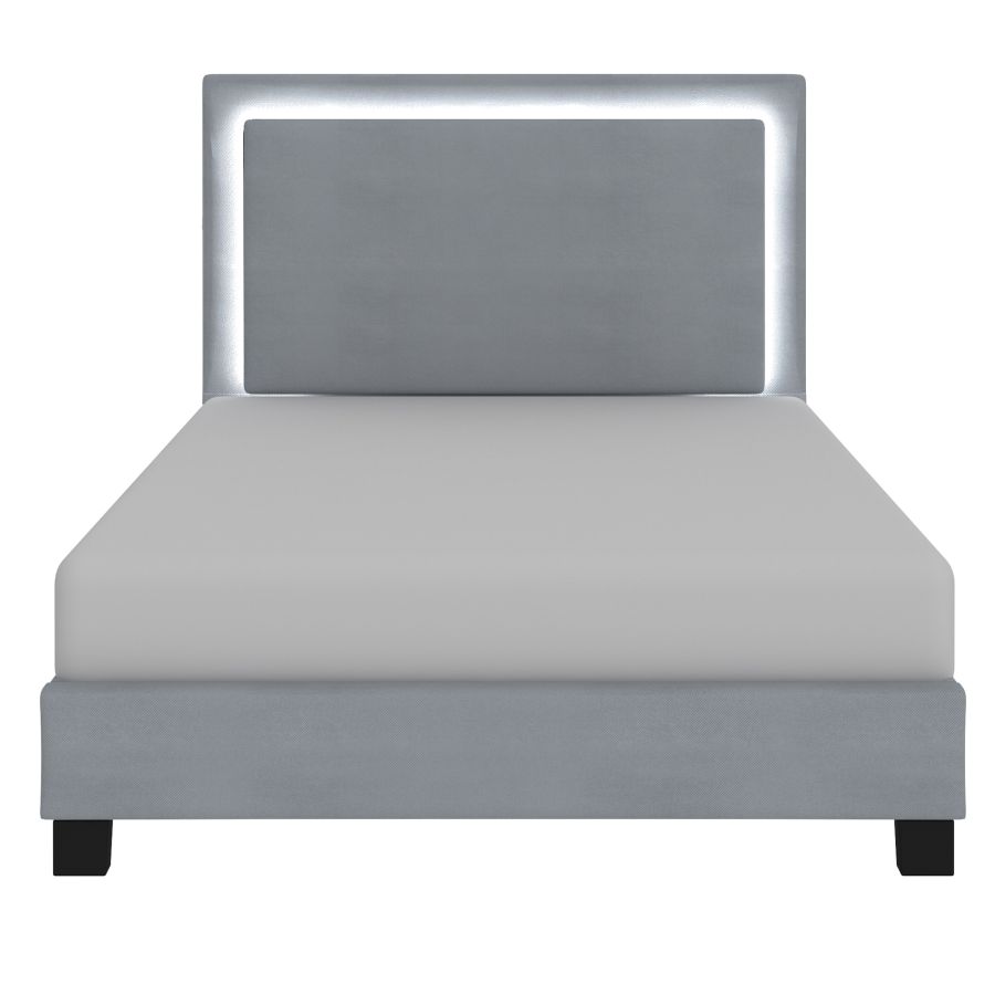 Lumina 60" Lit plateforme queen avec lumière en gris ( Meuble Mtl ) 
