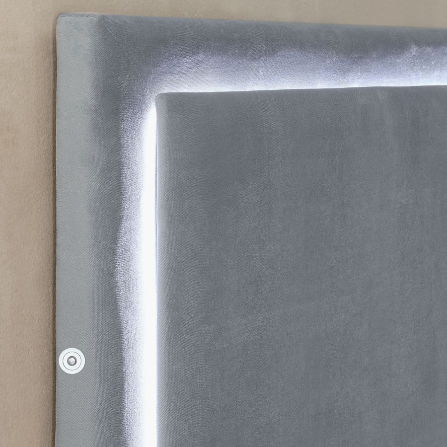 Lumina 60" Lit plateforme queen avec lumière en gris ( Meuble Mtl ) 