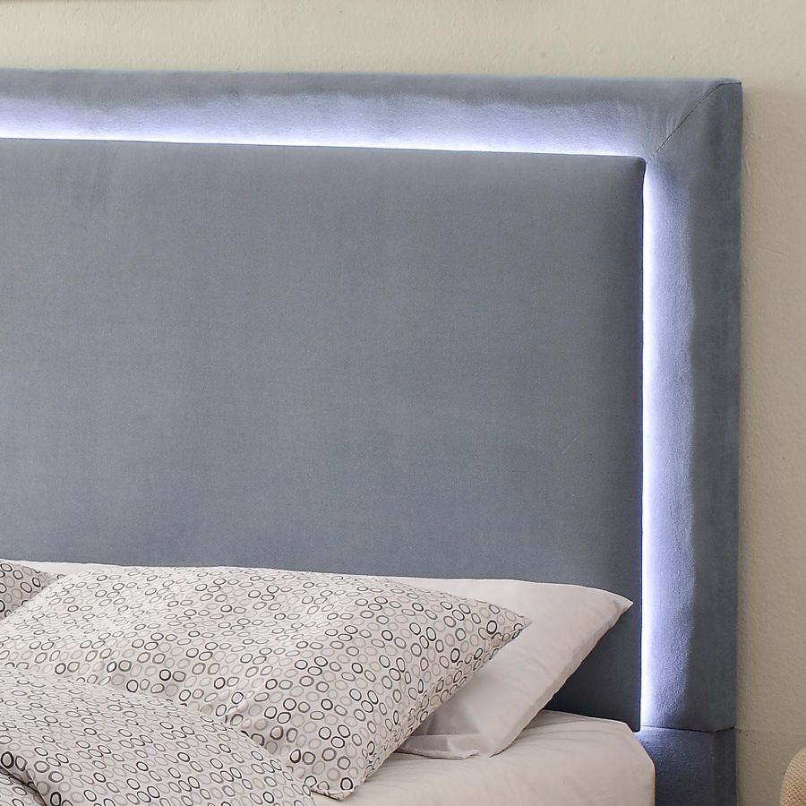 Lumina 60" Lit plateforme queen avec lumière en gris ( Meuble Mtl ) 